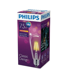 PHILIPS LED Fila 7.5-60W E27 WW ST64