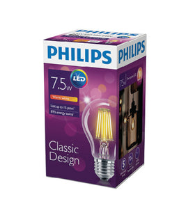 PHILIPS LED Fila 7.5-70W E27 WW A60