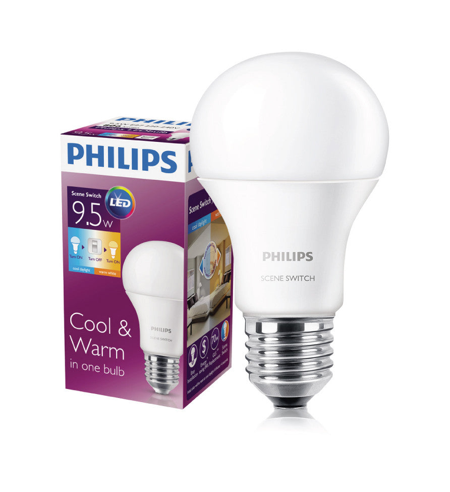 PHILIPS SceneSwitch LED bulb 9.5-60W E27 3000/6500K